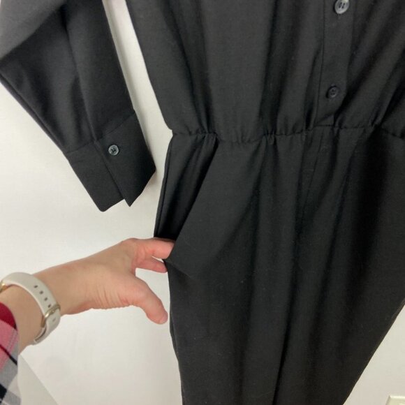 Nwt Maje Paris Jumpsuit Cold Shoulder Size 34 or XS Black Pockets Minimalist New - Picture 9 of 14